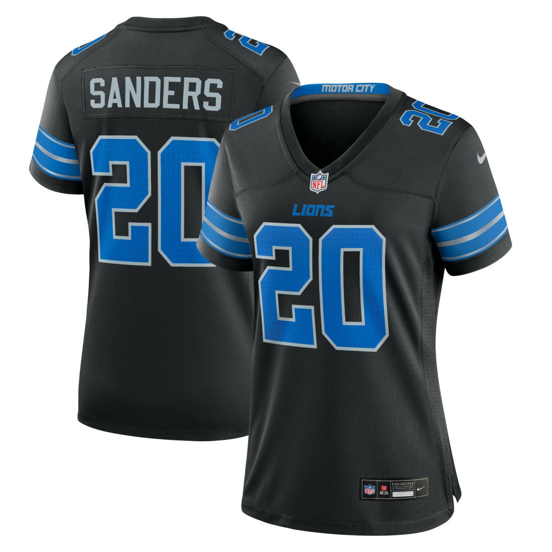 Barry Sanders Detroit Lions Women's 2nd Alternate Retired Player Game Jersey Black
