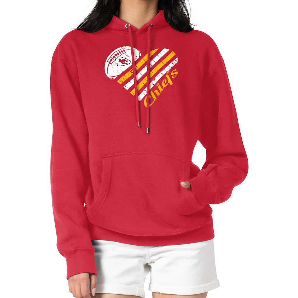 Kansas City Chiefs G-III 4Her by Carl Banks Women's Heart Graphic Fleece Pullover Hoodie Red