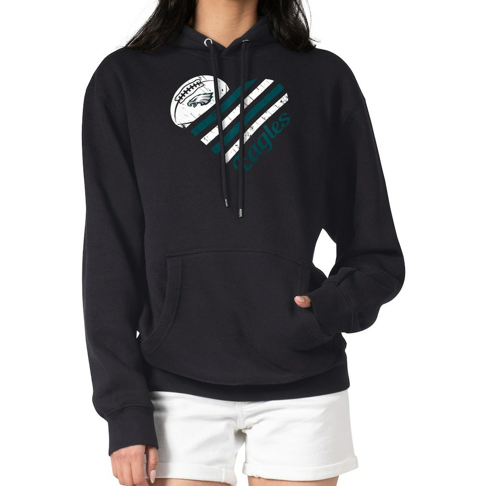 Philadelphia Eagles G-III 4Her by Carl Banks Women's Heart Graphic Fleece Pullover Hoodie Black