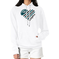 Philadelphia Eagles G-III 4Her by Carl Banks Women's Heart Graphic Fleece Pullover Hoodie White