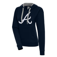 Atlanta Braves Antigua Women's Victory Pullover Hoodie - Navy Hoodies