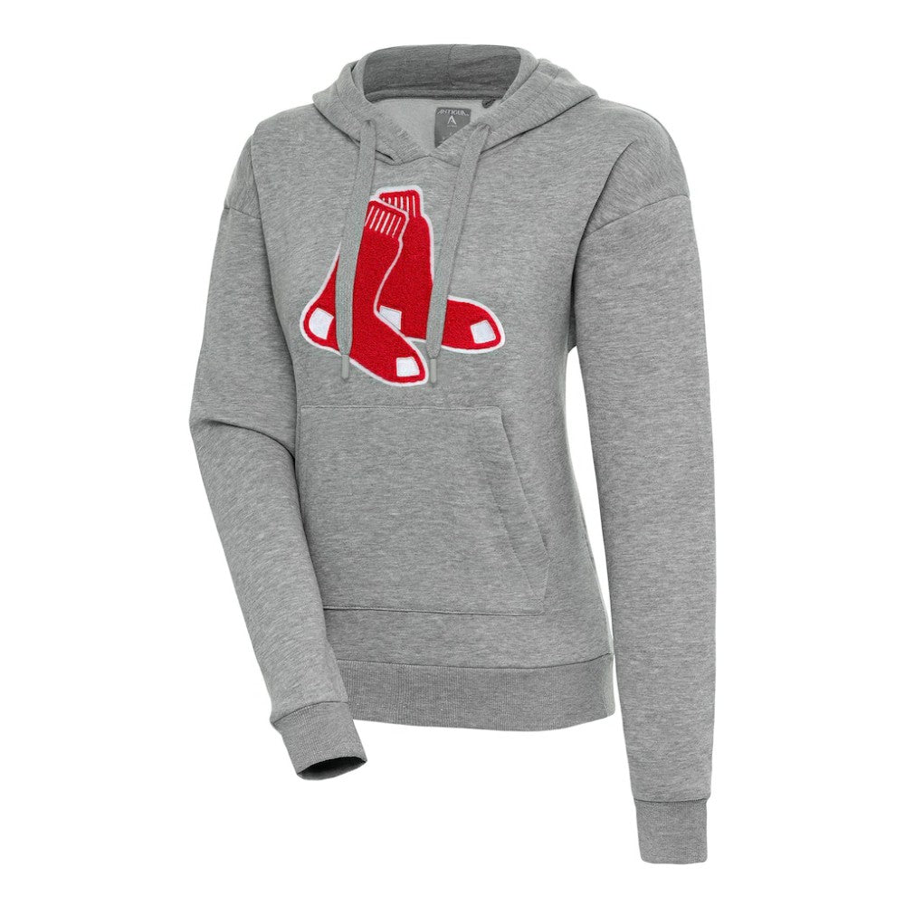 Boston Red Sox Antigua Women's Victory Pullover Hoodie - Heather Gray Hoodies