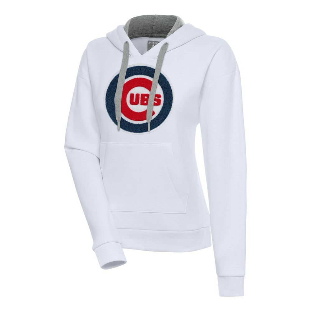 Chicago Cubs Antigua Women's Victory Pullover Hoodie - White Hoodies