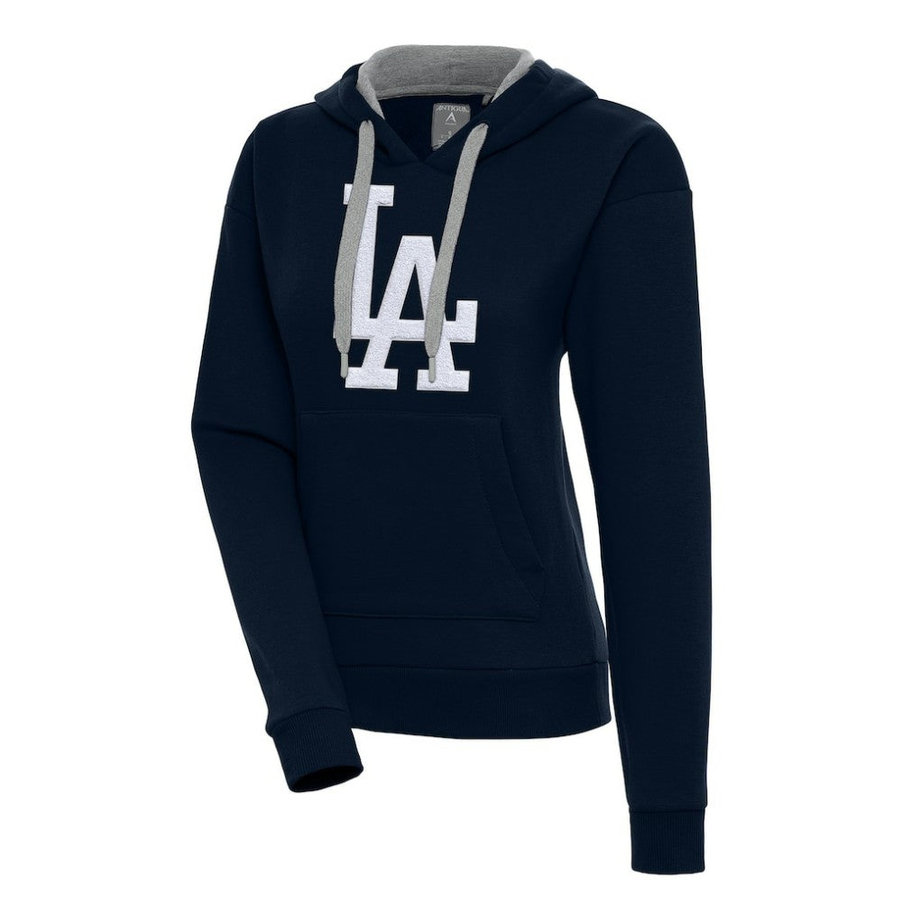 Los Angeles Dodgers Antigua Women's Victory Pullover Hoodie - Navy Hoodies