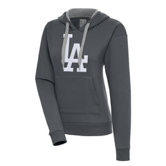 Los Angeles Dodgers Antigua Women's Victory Pullover Hoodie - Charcoal Hoodies