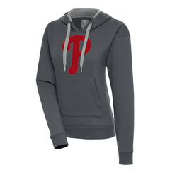 Philadelphia Phillies Antigua Women's Victory Pullover Hoodie - Charcoal Hoodies