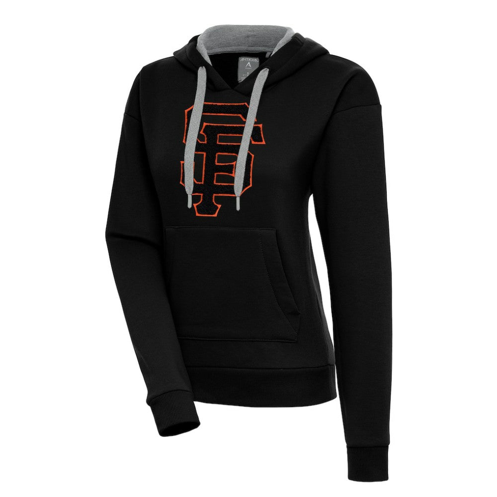 San Francisco Giants Antigua Women's Victory Pullover Hoodie - Black Hoodies