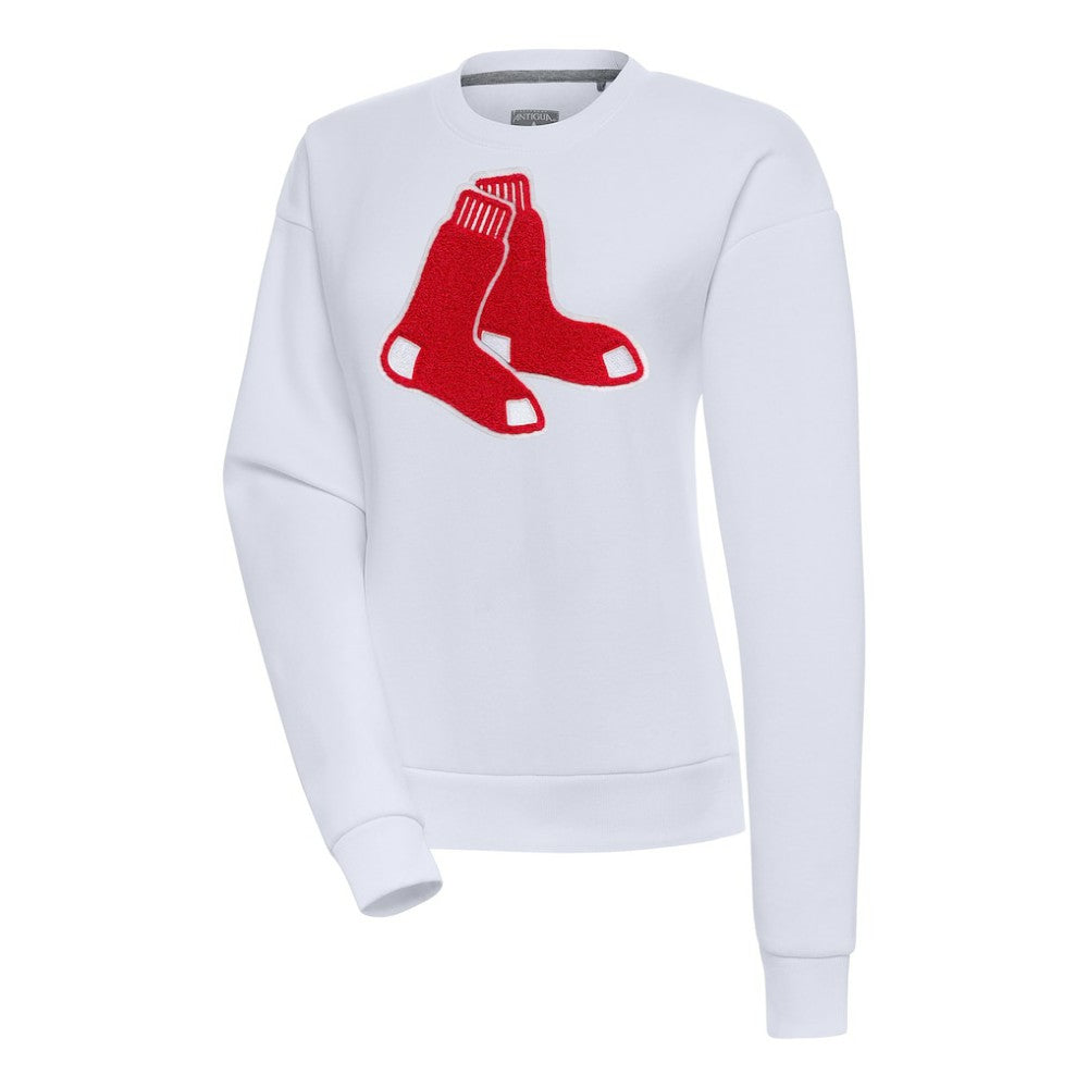 Boston Red Sox Antigua Women's Victory Chenille Pullover Sweatshirt - White Pullover