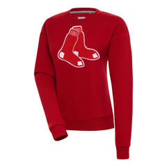 Boston Red Sox Antigua Women's Victory Chenille Pullover Sweatshirt - Red Pullover