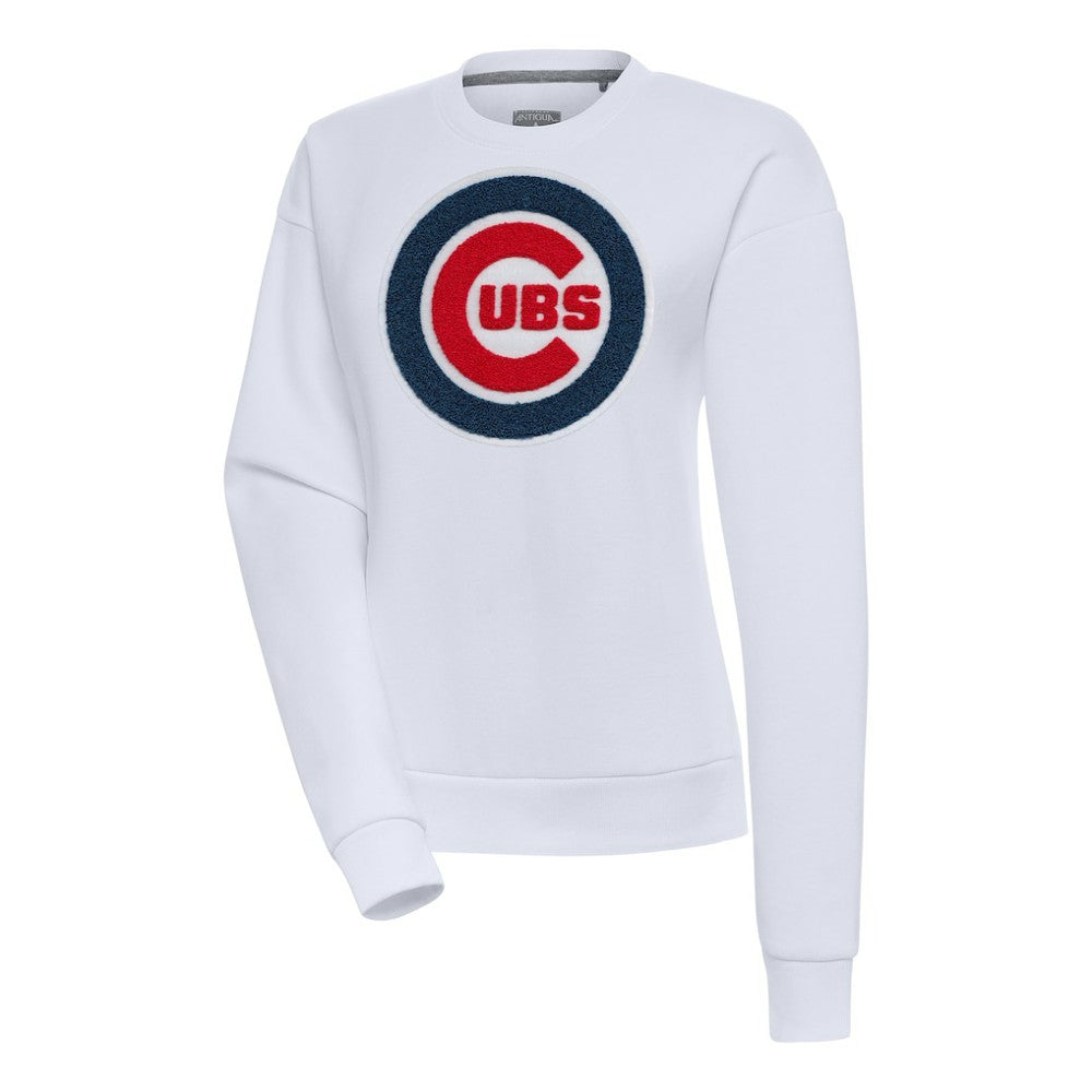 Chicago Cubs Antigua Women's Victory Chenille Pullover Sweatshirt - White Pullover