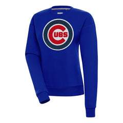 Chicago Cubs Antigua Women's Victory Chenille Pullover Sweatshirt - Royal Pullover
