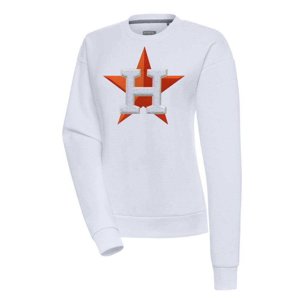 Houston Astros Antigua Women's Victory Chenille Pullover Sweatshirt - White Pullover