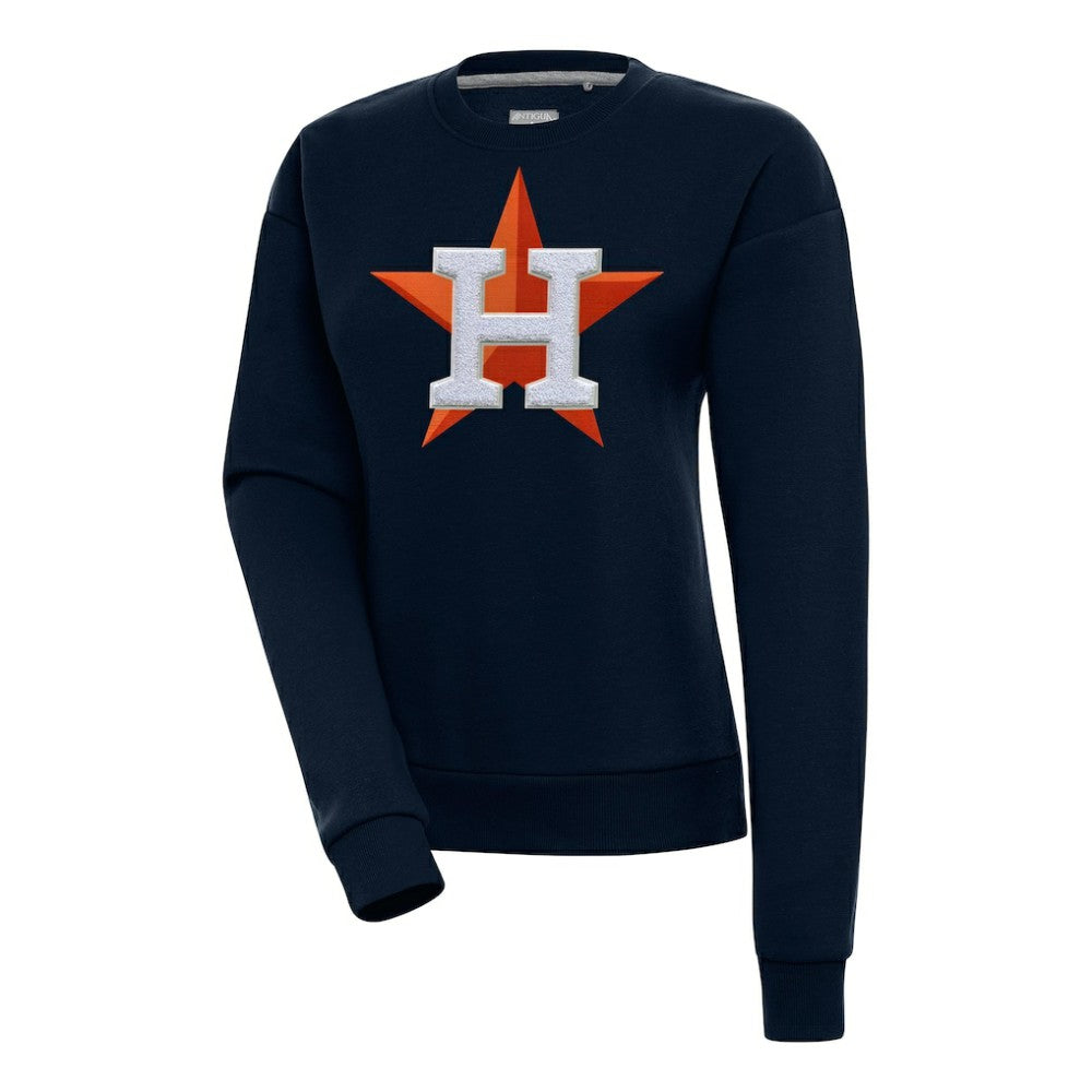 Houston Astros Antigua Women's Victory Chenille Pullover Sweatshirt - Navy Pullover