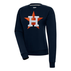 Houston Astros Antigua Women's Victory Chenille Pullover Sweatshirt - Navy Pullover