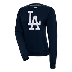 Los Angeles Dodgers Antigua Women's Victory Chenille Pullover Sweatshirt - Navy Pullover
