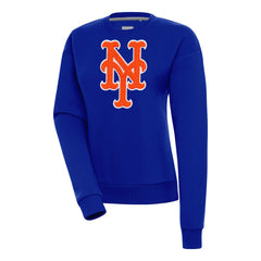 New York Mets Antigua Women's Victory Chenille Pullover Sweatshirt - Royal Pullover