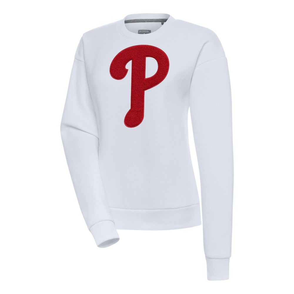 Philadelphia Phillies Antigua Women's Victory Chenille Pullover Sweatshirt - White Pullover