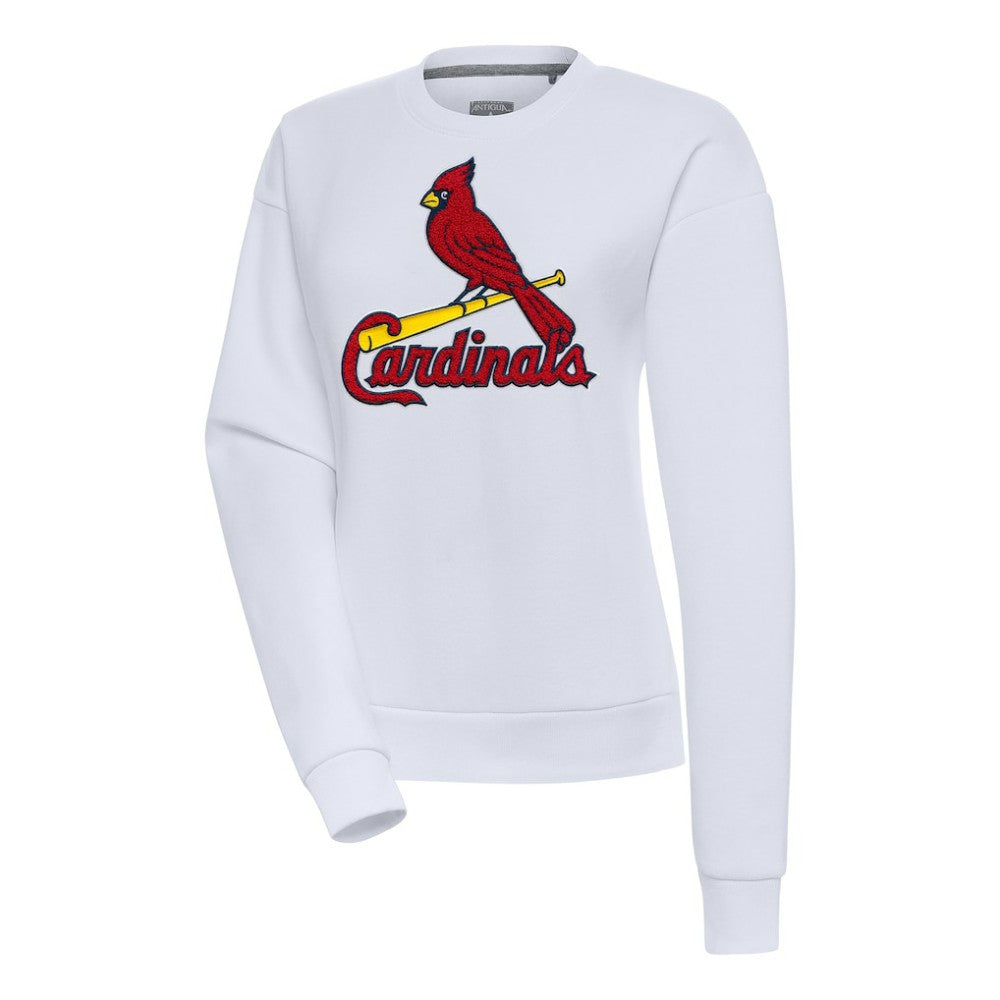 St. Louis Cardinals Antigua Women's Victory Chenille Pullover Sweatshirt - White Pullover