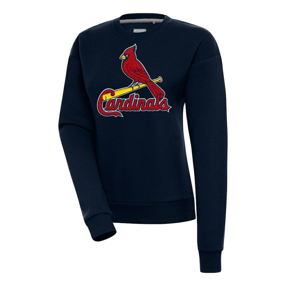 St. Louis Cardinals Antigua Women's Victory Chenille Pullover Sweatshirt - Navy Pullover
