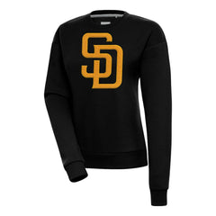 San Diego Padres Antigua Women's Victory Chenille Pullover Sweatshirt - Black Pullover