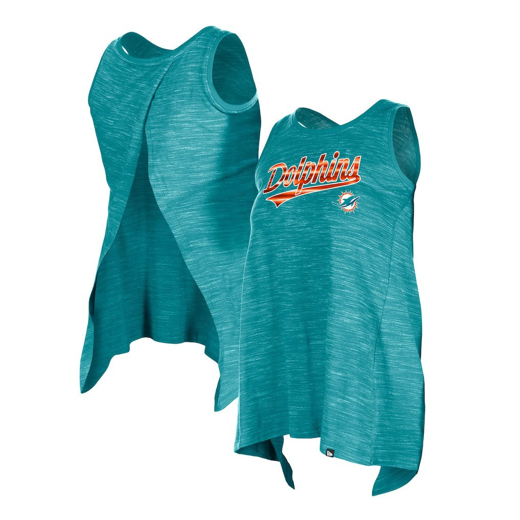 Miami Dolphins New Era Women's Space Dye Active Tank Top Aqua