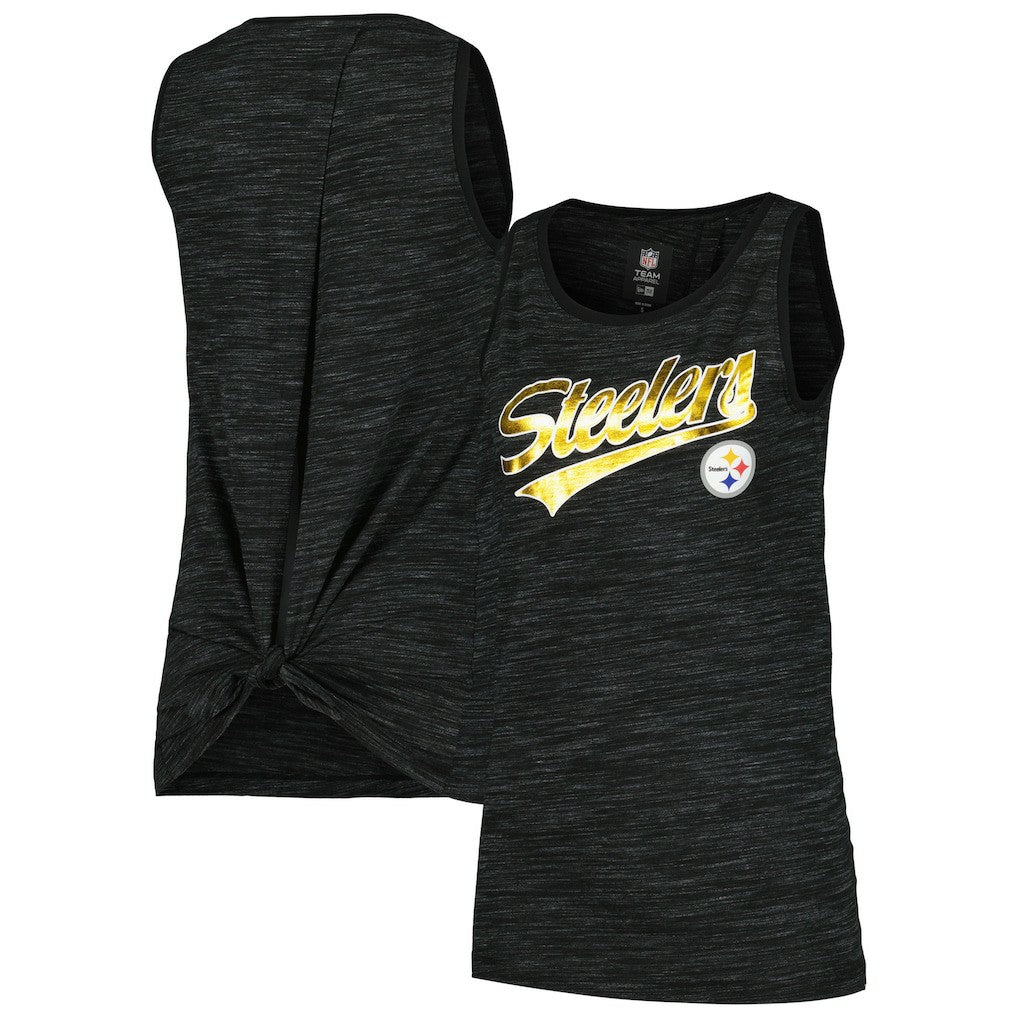 Pittsburgh Steelers New Era Women's Space Dye Active Tank Top Black