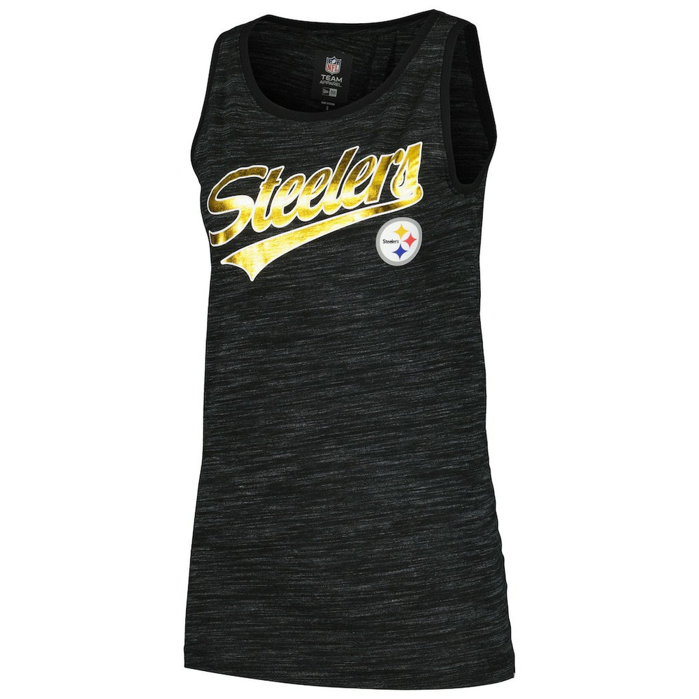 Pittsburgh Steelers New Era Women's Space Dye Active Tank Top Black