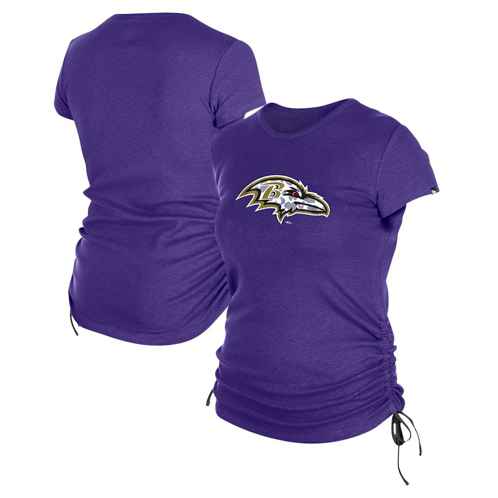 Baltimore Ravens New Era Women's Ruched Side T-Shirt Purple