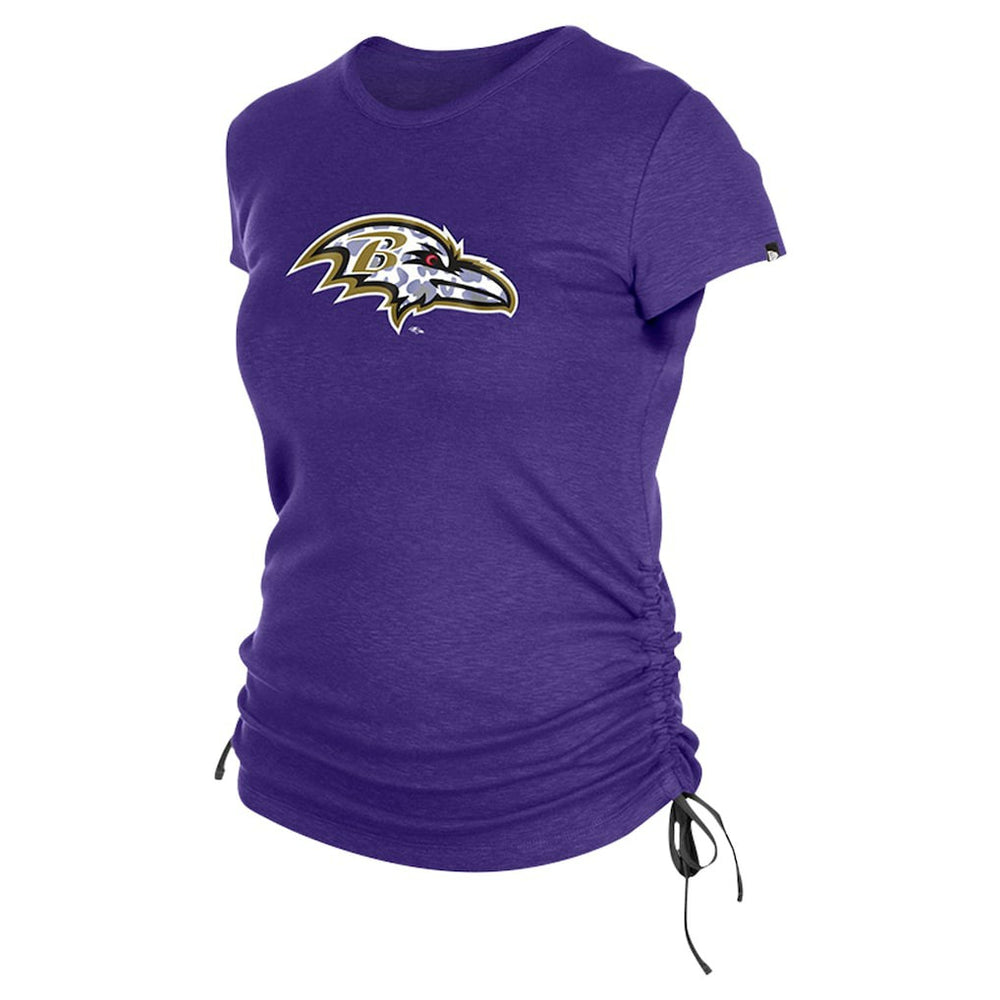Baltimore Ravens New Era Women's Ruched Side T-Shirt Purple