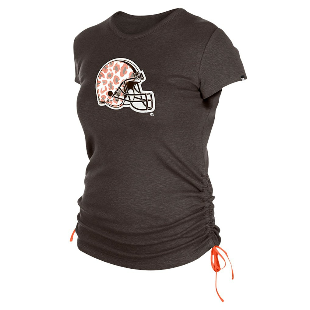 Cleveland Browns New Era Women's Ruched Side T-Shirt Brown
