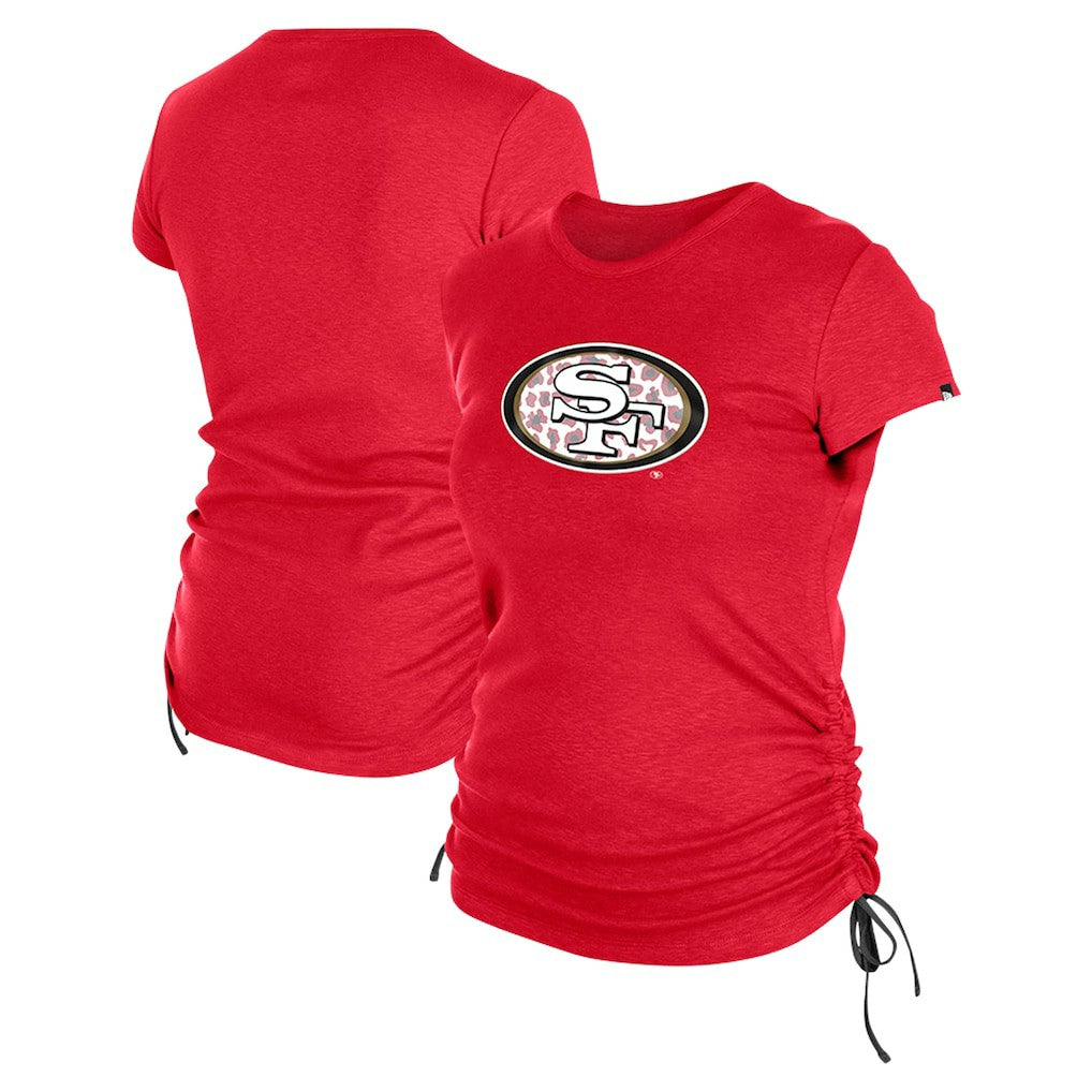 San Francisco 49ers New Era Women's Ruched Side T-Shirt Red