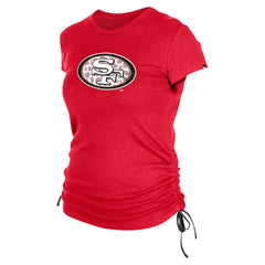 San Francisco 49ers New Era Women's Ruched Side T-Shirt Red