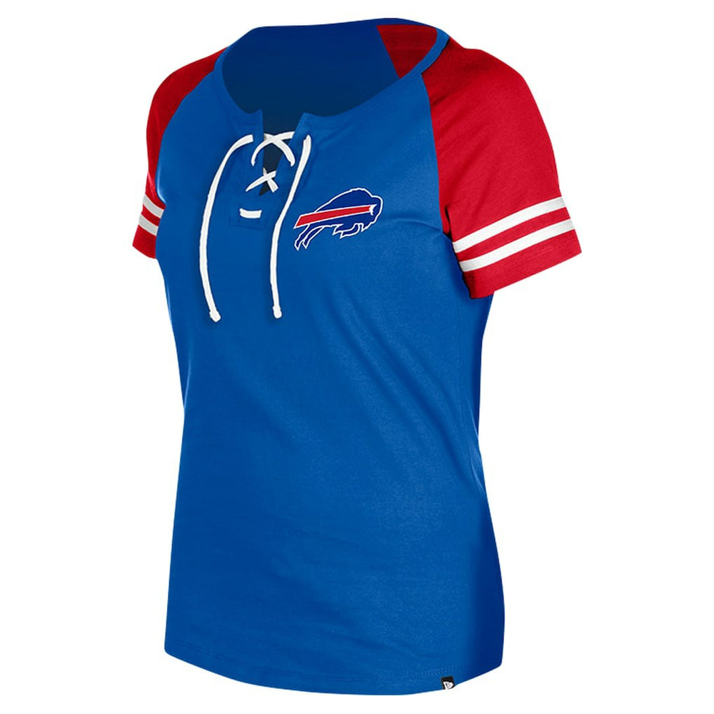 Buffalo Bills New Era Women's Lace-Up Raglan T-Shirt Royal