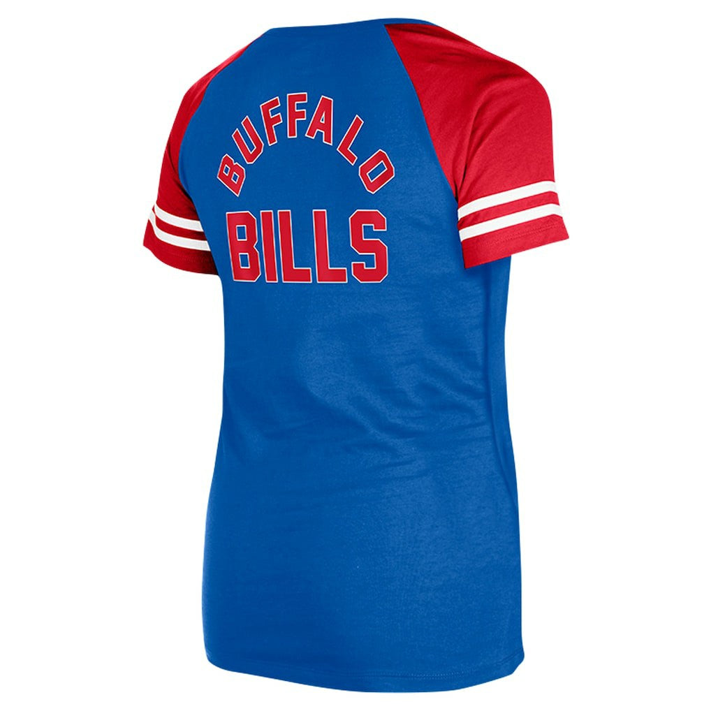 Buffalo Bills New Era Women's Throwback Lace-Up Raglan T-Shirt Royal