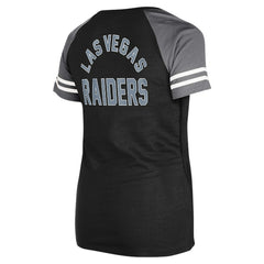 Las Vegas Raiders New Era Women's Lace-Up Raglan T-Shirt Black