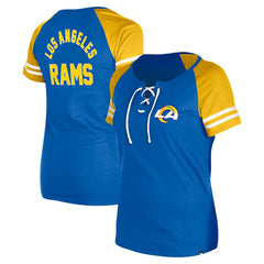 Los Angeles Rams New Era Women's Lace-Up Raglan T-Shirt Royal