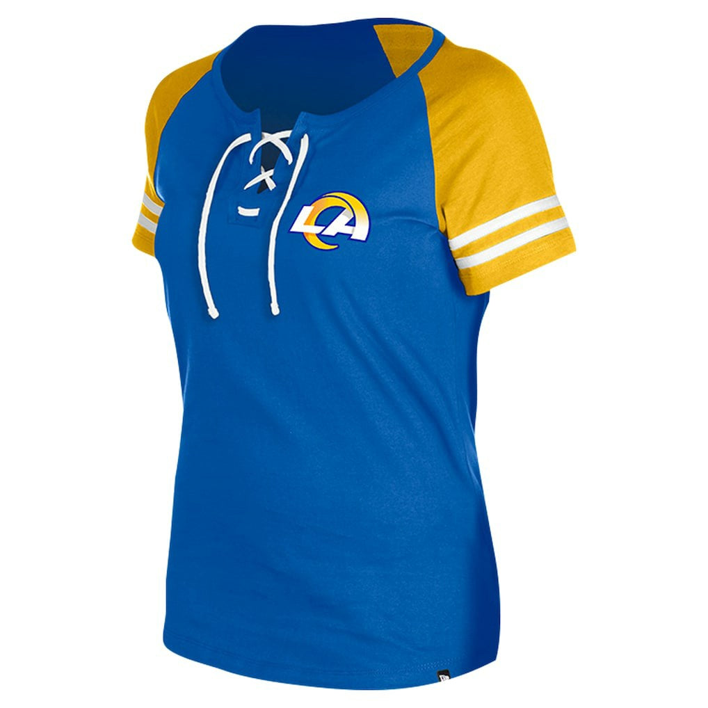 Los Angeles Rams New Era Women's Lace-Up Raglan T-Shirt Royal