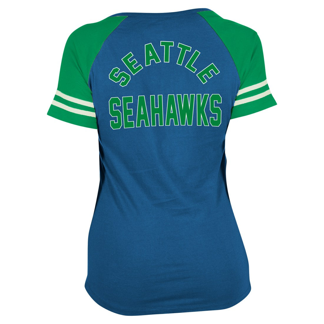 Seattle Seahawks New Era Women's Throwback Lace-Up Raglan T-Shirt Royal
