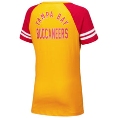 Tampa Bay Buccaneers New Era Women's Throwback Lace-Up Raglan T-Shirt Orange