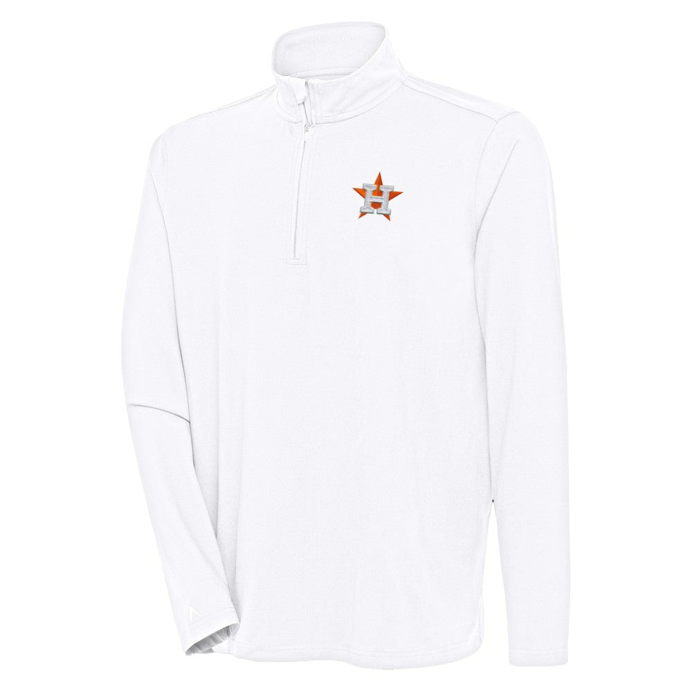 Houston Astros Antigua Hunk Quarter-Zip Pullover Top - White Pullover