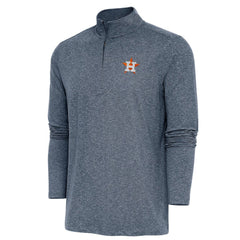 Houston Astros Antigua Hunk Quarter-Zip Pullover Top - Heather Navy Pullover