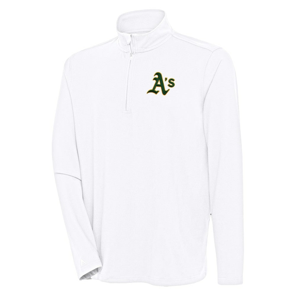 Athletics Antigua Hunk Quarter-Zip Pullover Top - White Pullover