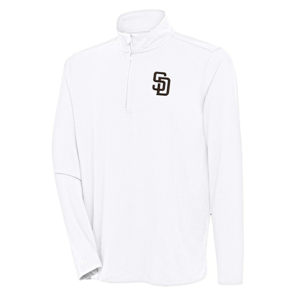 San Diego Padres Antigua Hunk Quarter-Zip Pullover Top - White Pullover