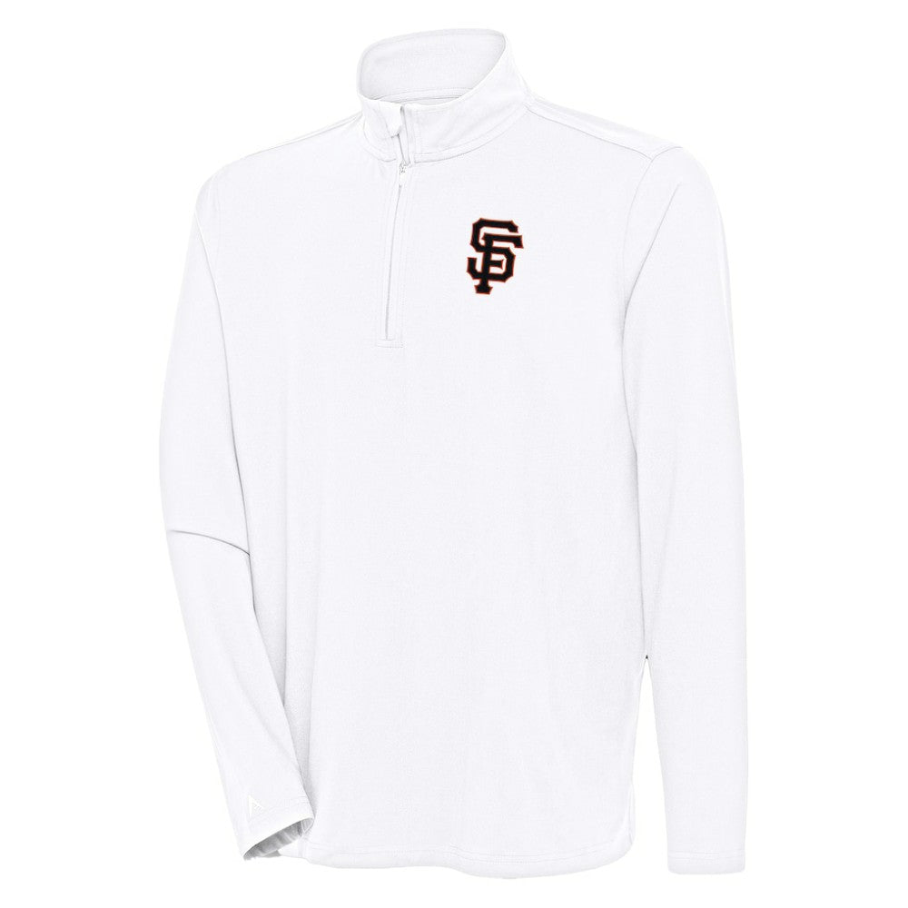 San Francisco Giants Antigua Hunk Quarter-Zip Pullover Top - White Pullover