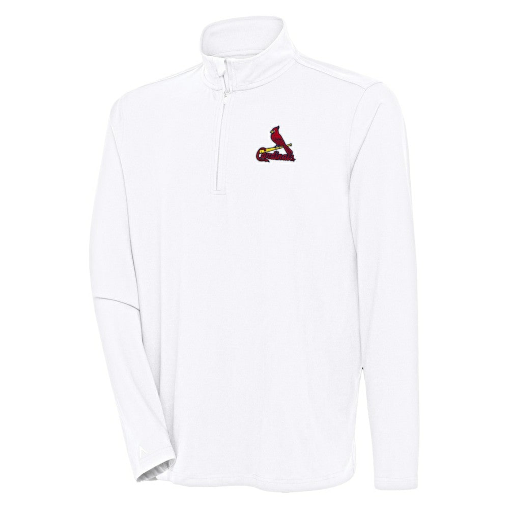 St. Louis Cardinals Antigua Hunk Quarter-Zip Pullover Top - White Pullover