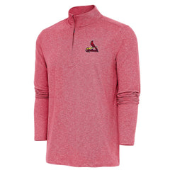St. Louis Cardinals Antigua Hunk Quarter-Zip Pullover Top - Heather Red Pullover