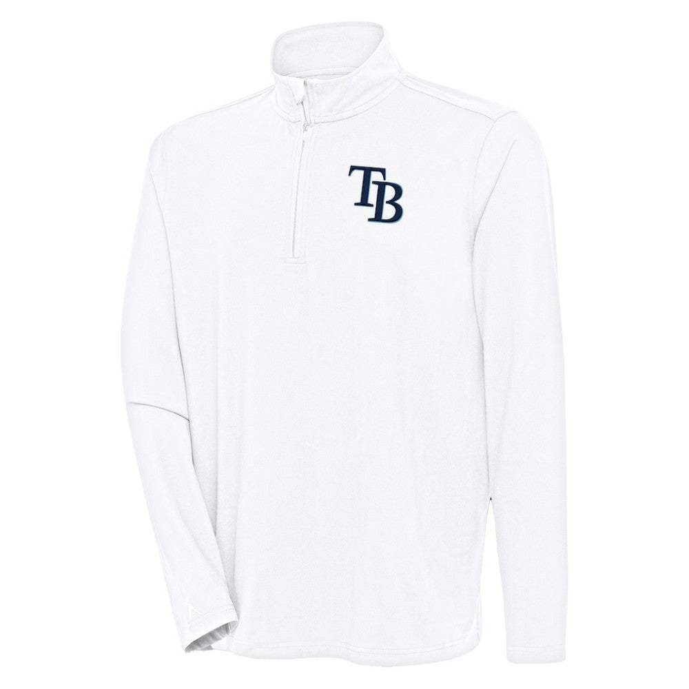 Tampa Bay Rays Antigua Hunk Quarter-Zip Pullover Top - White Pullover