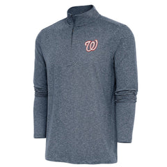 Washington Nationals Antigua Hunk Quarter-Zip Pullover Top - Heather Navy Pullover