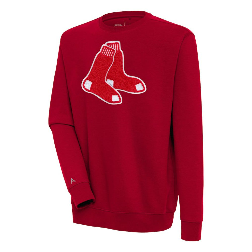 Boston Red Sox Antigua Victory Crewneck Chenille Pullover Sweatshirt - Red Pullover