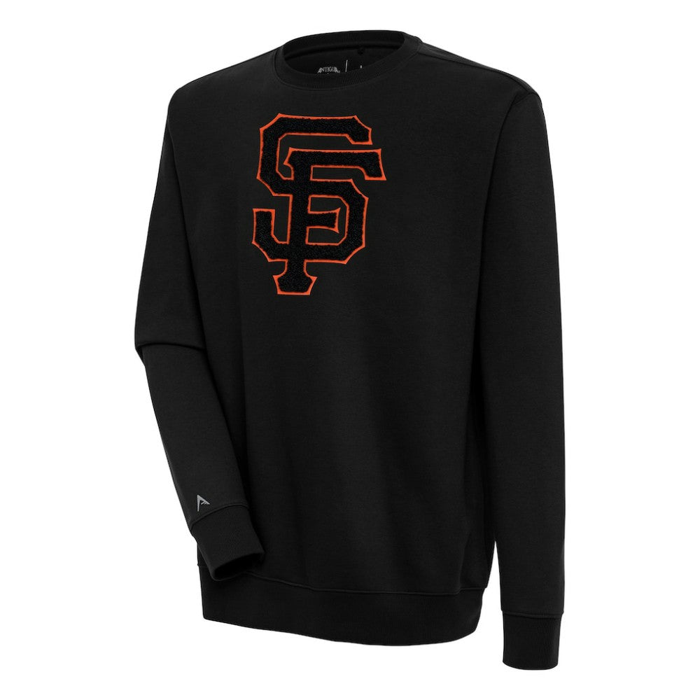 San Francisco Giants Antigua Victory Crewneck Chenille Pullover Sweatshirt - Black Pullover